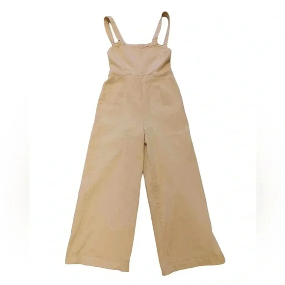 💥HOST PICK💥 Amuse Society Wide Leg Tan  Overalls Jumpsuit Size Small - Picture 2 of 12